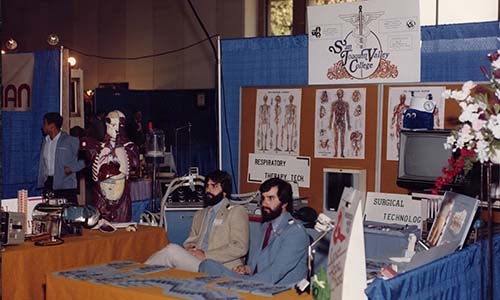 Mike and Mark Perry at a student recruitment event